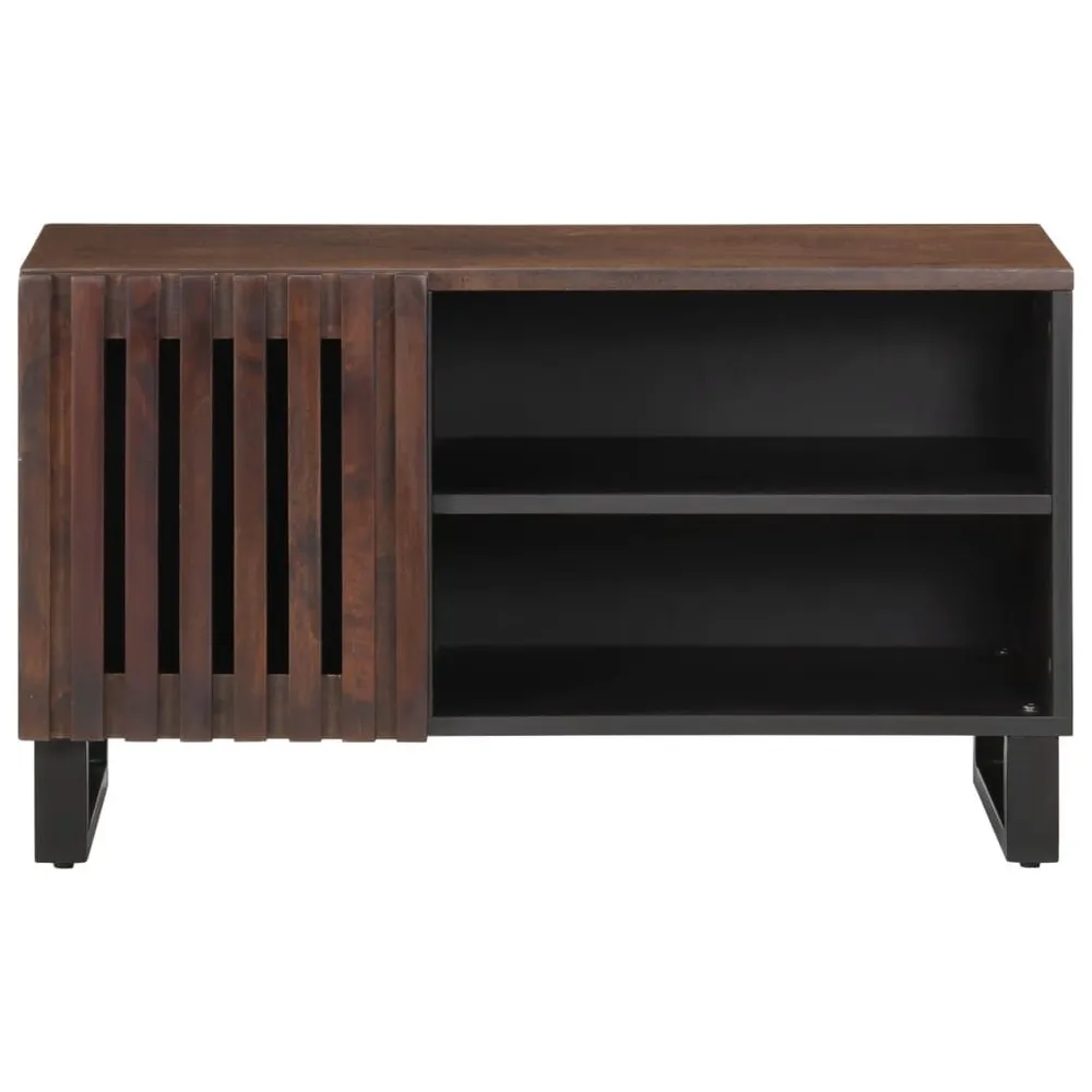 Móvel de TV 80x34x46 cm madeira de mangueira maciç castanho