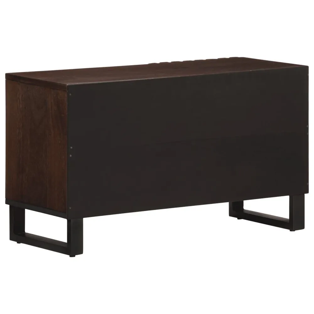 Móvel de TV 80x34x46 cm madeira de mangueira maciç castanho