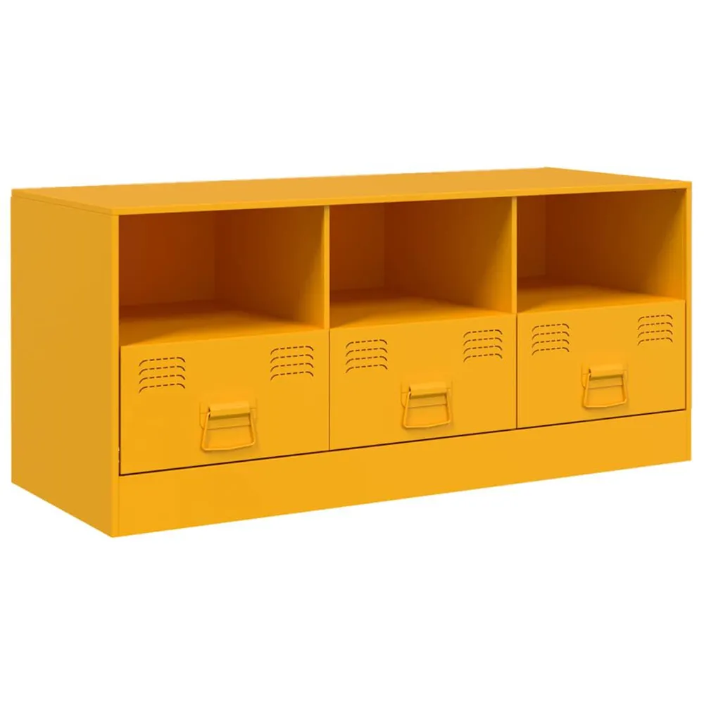 Móvel de TV 99x39x44 cm ço amarelo mostarda