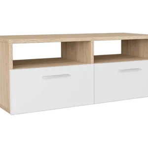 Móvel de TV em aglomerado 95x35x36 cm carvalho e branco
