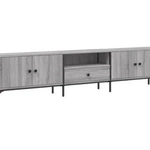 Móvel TV com gaveta 200x25x44 cm derivados madeira cinza sonoma