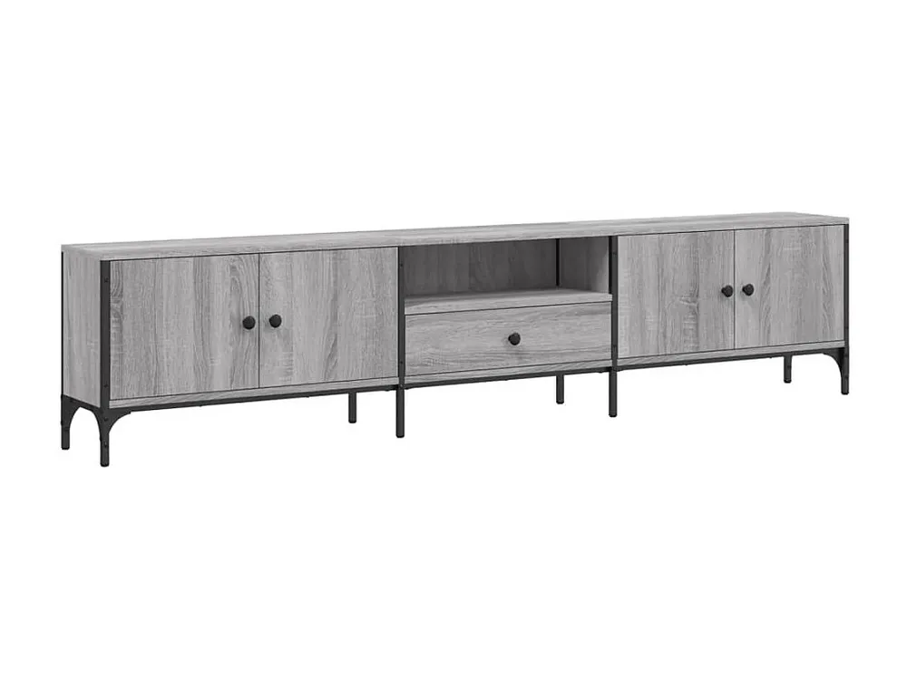Móvel TV com gaveta 200x25x44 cm derivados madeira cinza sonoma