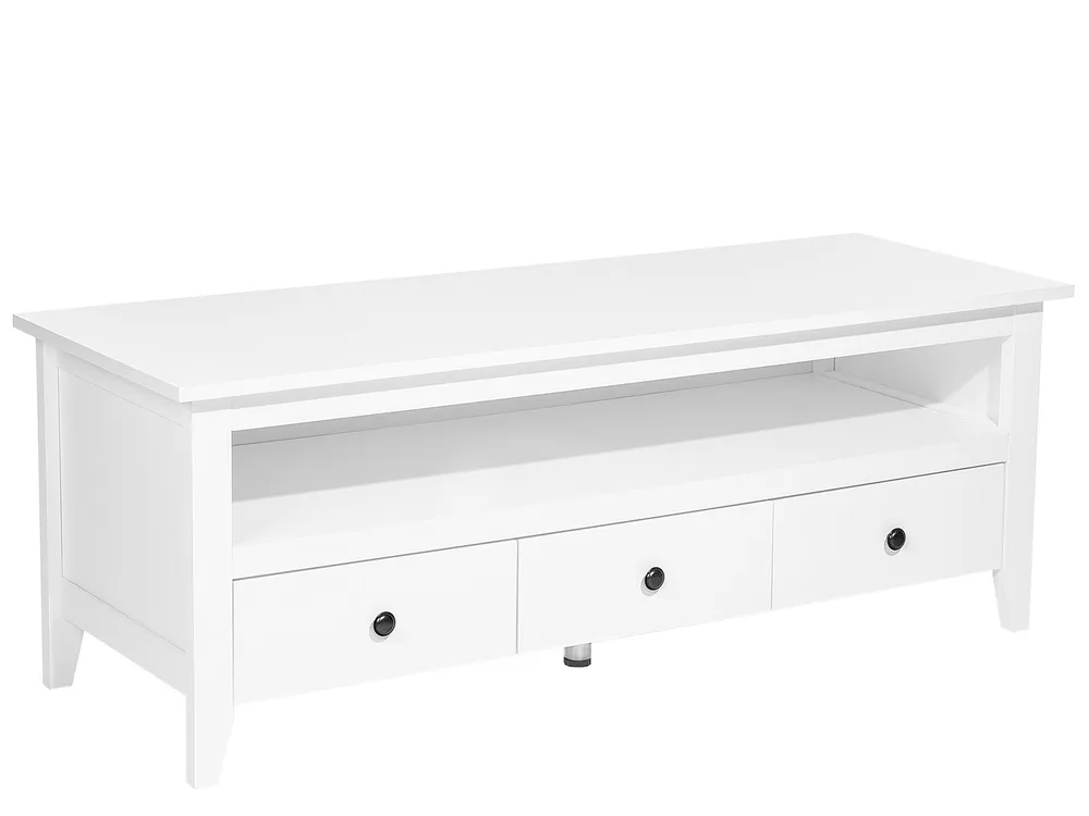 Móvel de TV com 3 gavetas e 1 prateleira branco BERKELEY