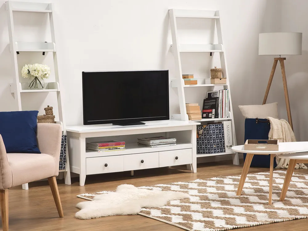 Móvel de TV com 3 gavetas e 1 prateleira branco BERKELEY