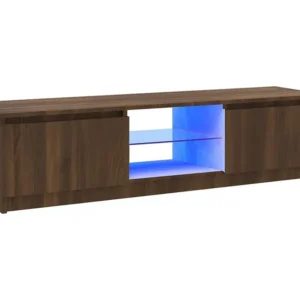 Móvel de TV com luzes LED 120x30x35,5 cm carvalho castanho