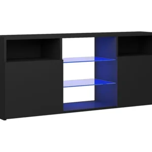 Móvel de TV com luzes LED 120x30x50 cm preto