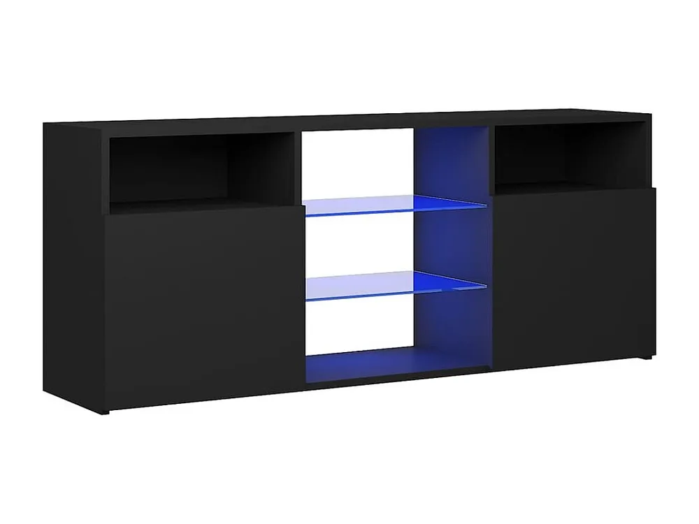 Móvel de TV com luzes LED 120x30x50 cm preto