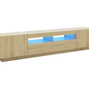 Móvel de TV com luzes LED 200x35x40 cm carvalho sonoma