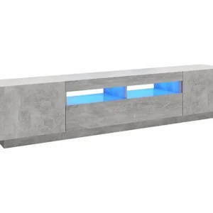 Móvel de TV com luzes LED 200x35x40 cm cinzento cimento