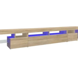 Móvel de TV com luzes LED 260x36,5x40 cm carvalho sonoma