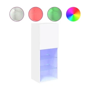 Móvel de TV com luzes LED 40,5x30x102 cm branco