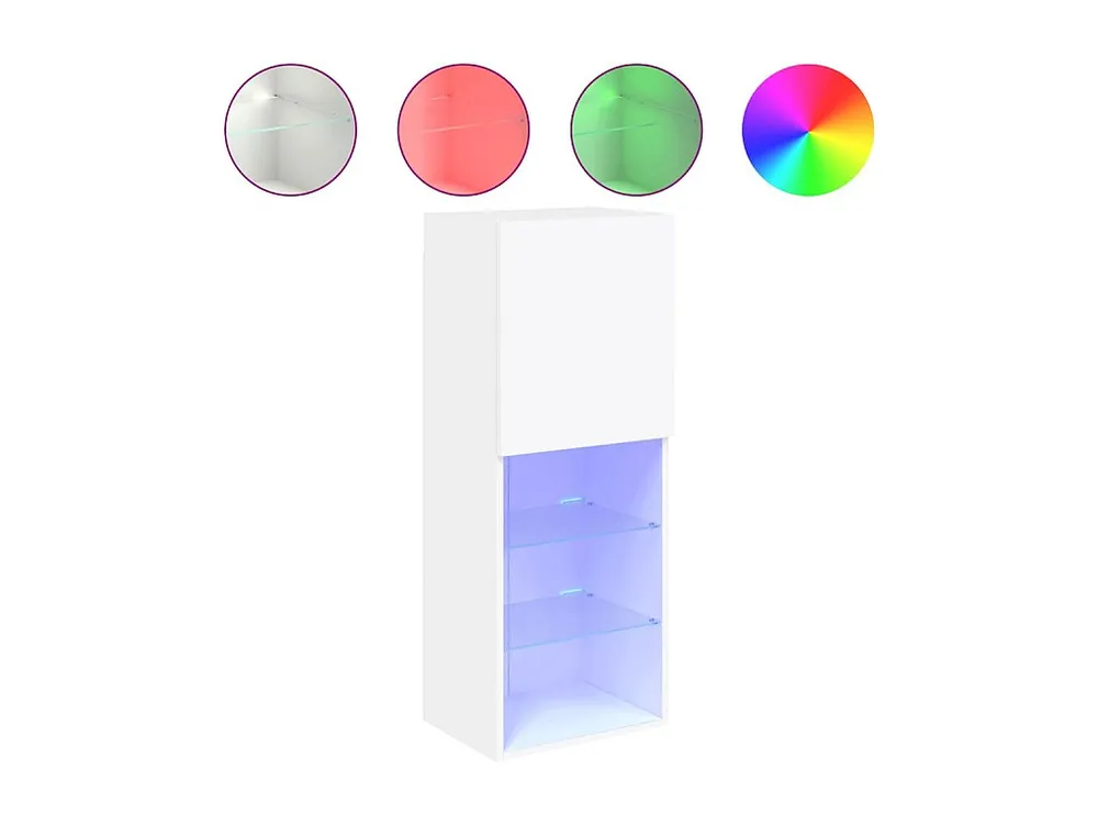 Móvel de TV com luzes LED 40,5x30x102 cm branco