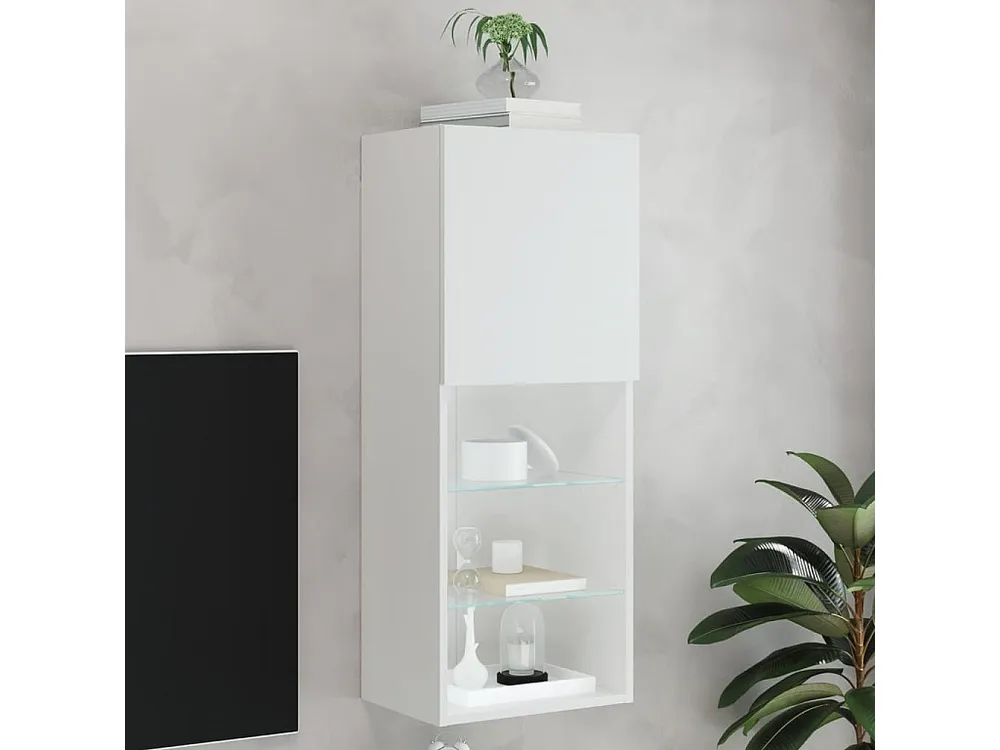 Móvel de TV com luzes LED 40,5x30x102 cm branco