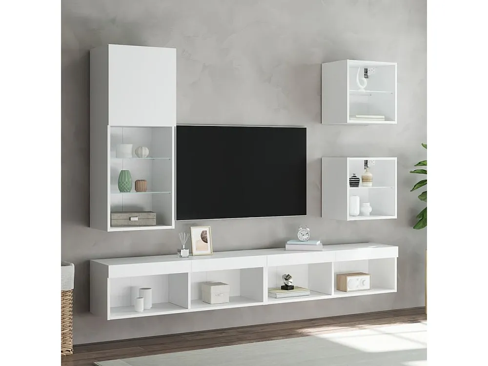 Móvel de TV com luzes LED 40,5x30x102 cm branco
