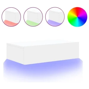 Móvel de TV com luzes LED 60x35x15,5 cm branco