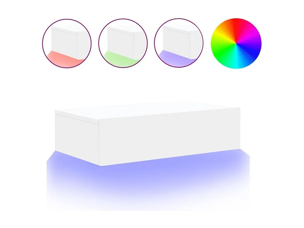 Móvel de TV com luzes LED 60x35x15,5 cm branco