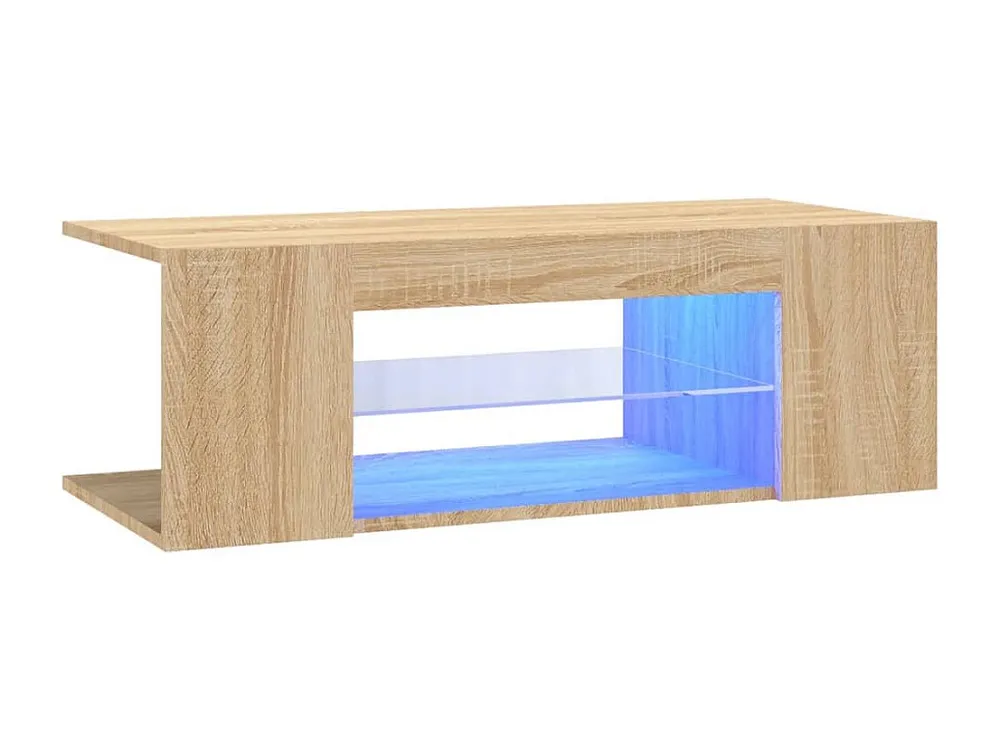 Móvel de TV com luzes LED 90x39x30 cm carvalho sonoma