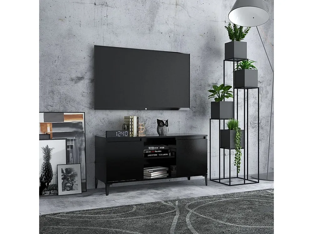 Móvel de TV com pernas em metálico 103,5x35x50 cm preto