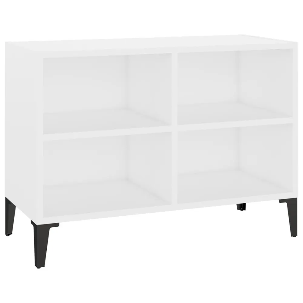Móvel de TV com pernas em metálico 69,5x30x50 cm branco
