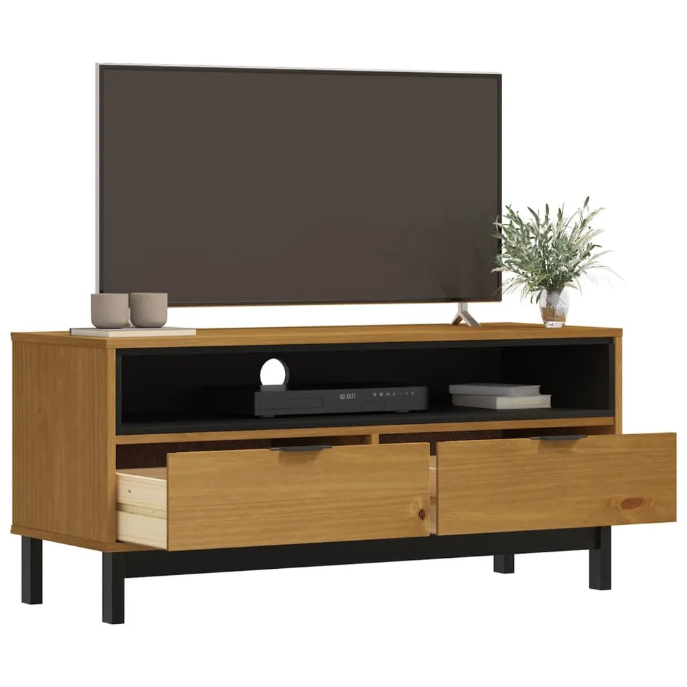 Móvel de TV FLAM 110x40x50 cm madeira de pinho maciç com Garantia de 2 Anos