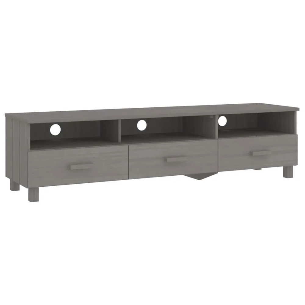 Móvel de TV HAMAR 158x40x40 cm pinho maciço cinza-claro