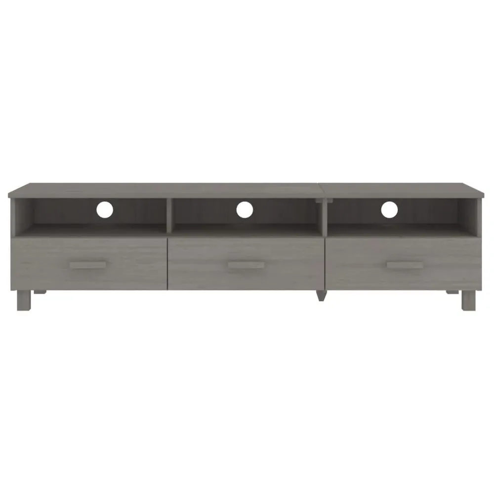 Móvel de TV HAMAR 158x40x40 cm pinho maciço cinza-claro
