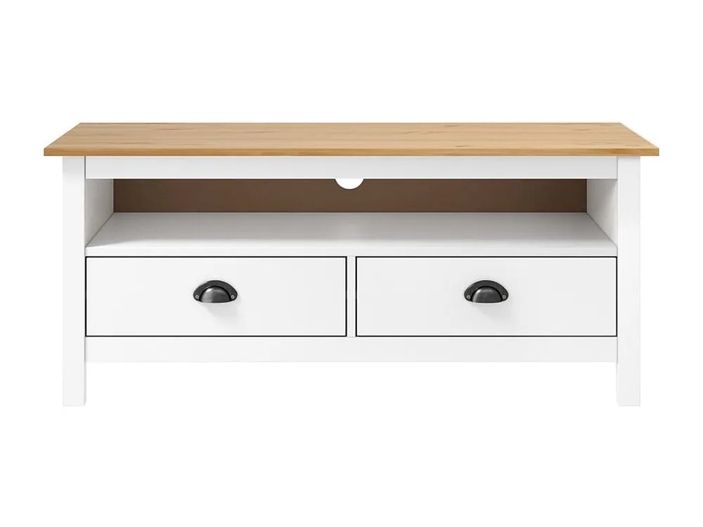 Móvel de TV Hill 110x40x47 cm pinho maciço branco