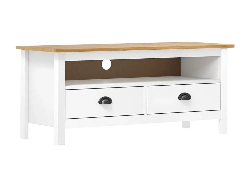 Móvel de TV Hill 110x40x47 cm pinho maciço branco