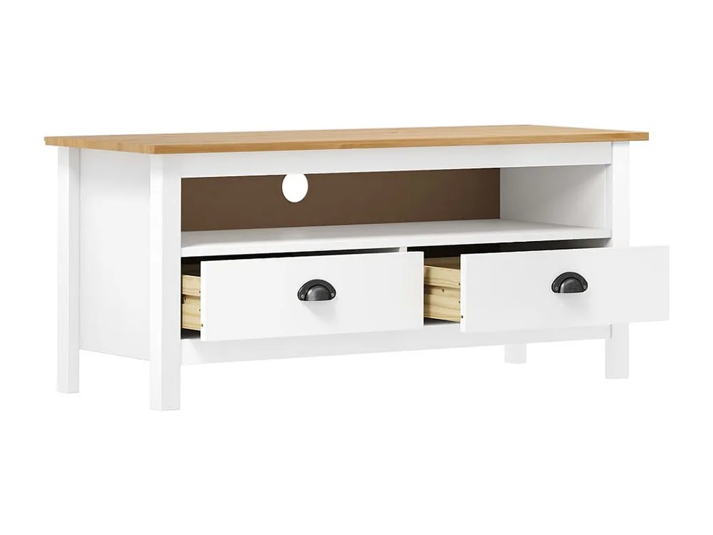 Móvel de TV Hill 110x40x47 cm pinho maciço branco