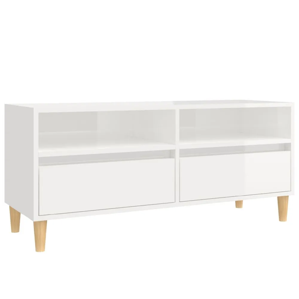 Móvel para TV 100x34,5x44,5 cm derivados madeira branco resplandecente
