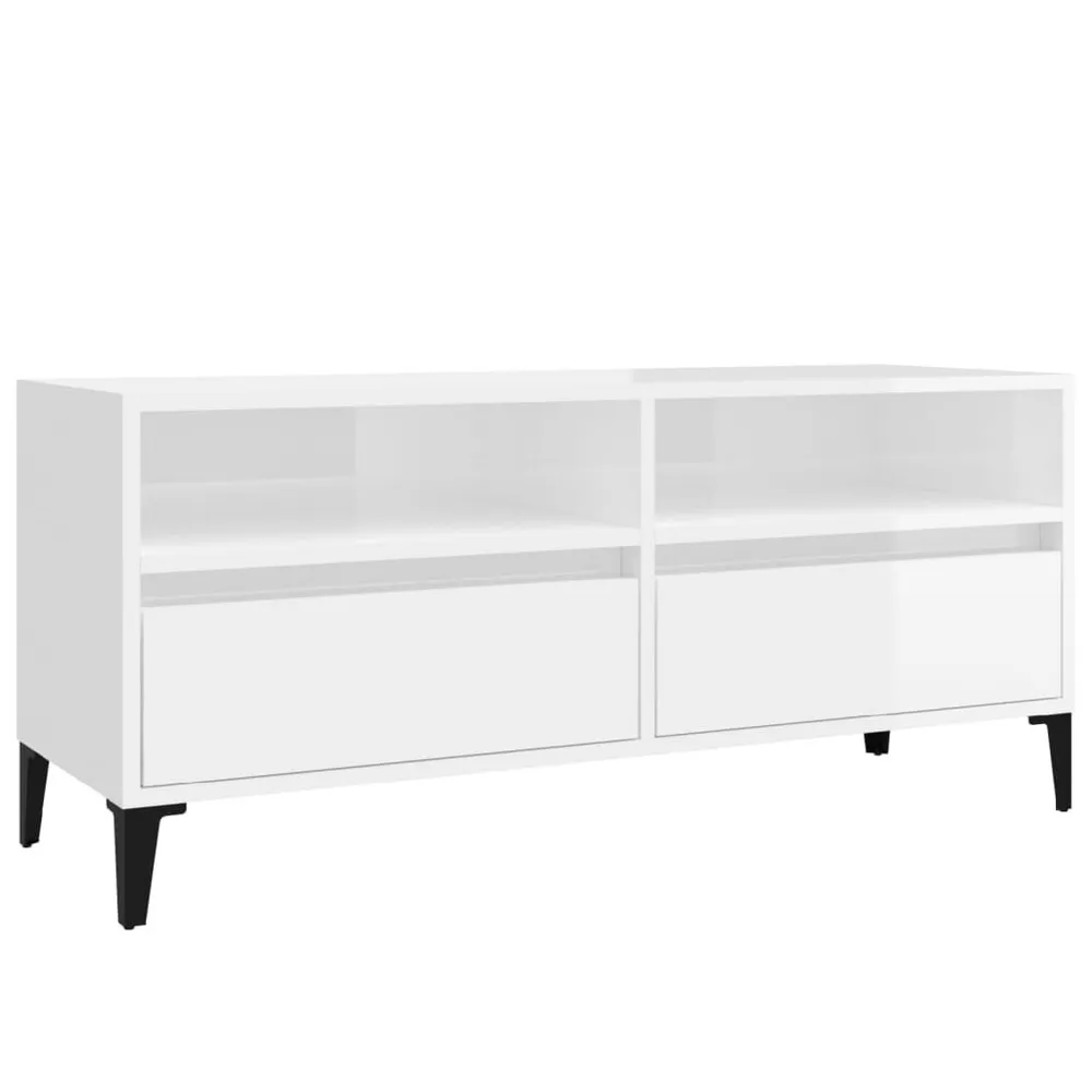 Móvel para TV 100x34,5x44,5 cm derivados madeira branco resplandecente