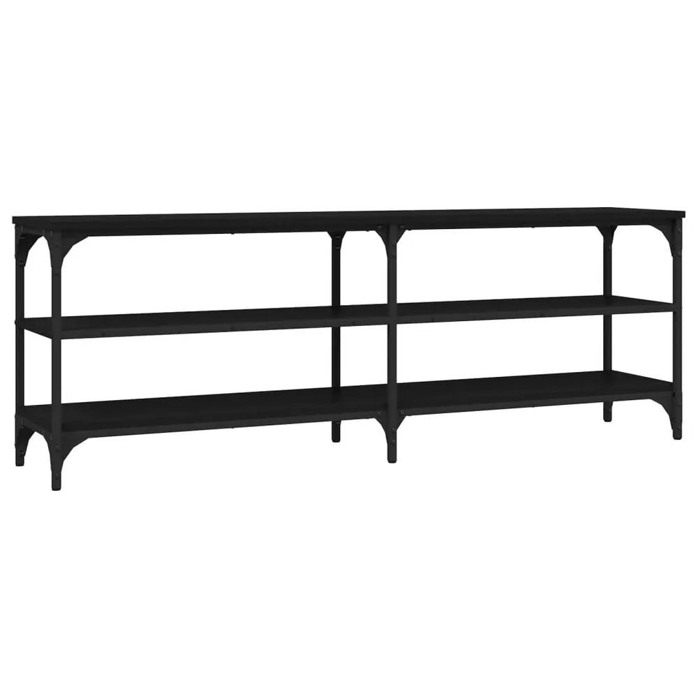 Móvel para TV 140x30x50 cm derivados de madeira preto Design Moderno