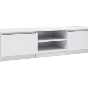 Móvel para TV 140x40x35,5cm derivados madeira branco cintilante