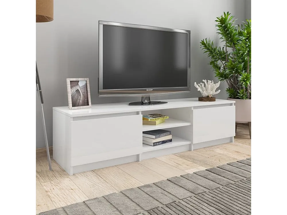 Móvel para TV 140x40x35,5cm derivados madeira branco cintilante