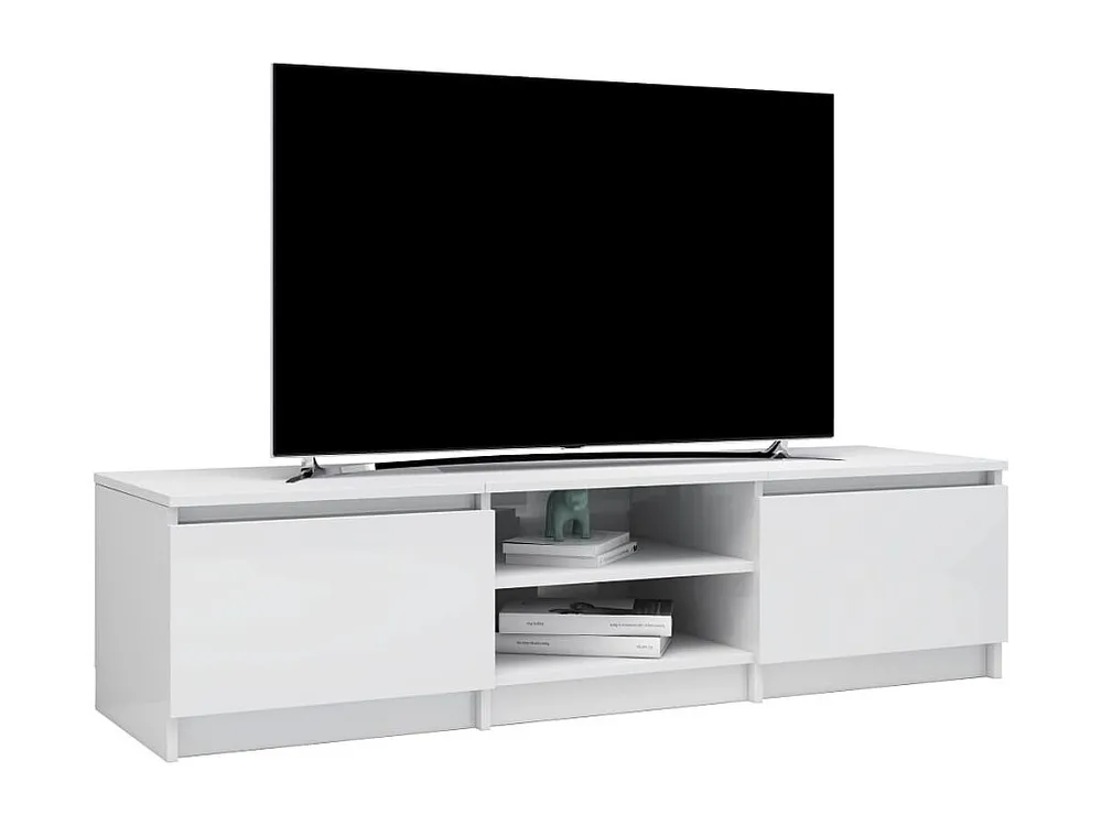 Móvel para TV 140x40x35,5cm derivados madeira branco cintilante