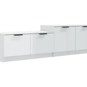 Móvel para TV 158,5x36x45cm derivados de madeira branco luminoso