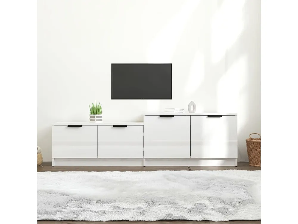 Móvel para TV 158,5x36x45cm derivados de madeira branco luminoso