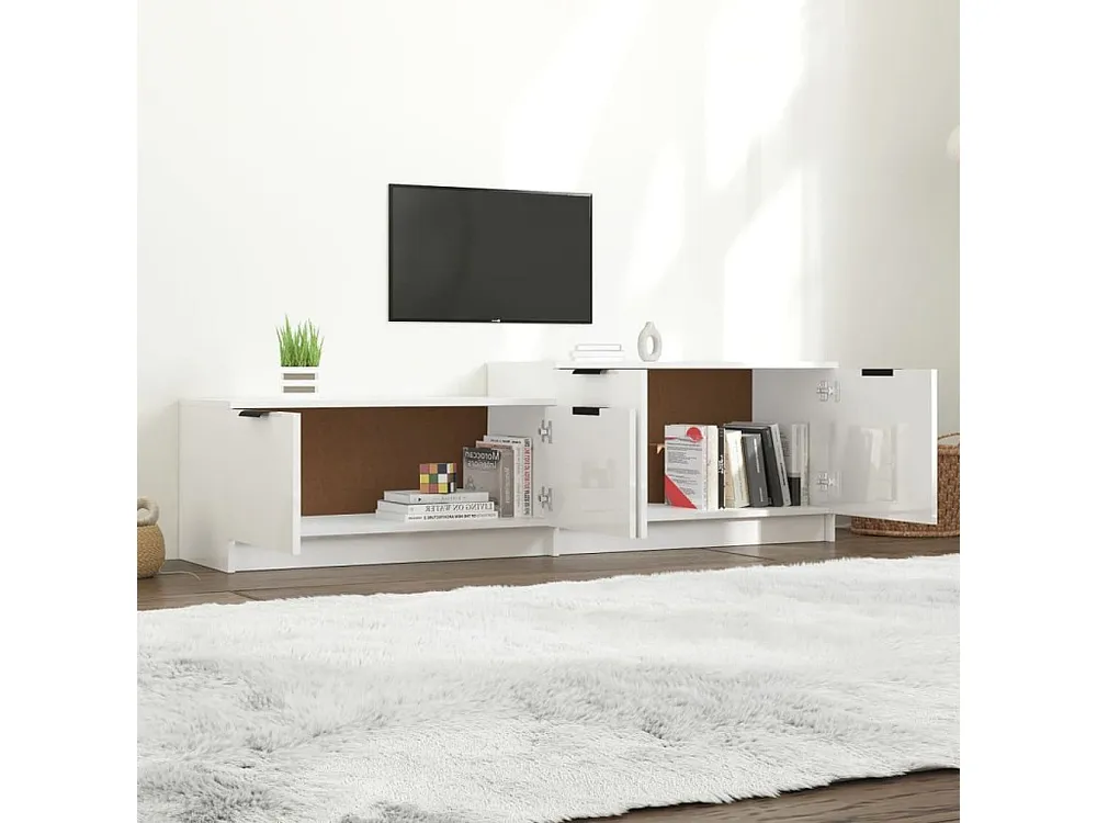 Móvel para TV 158,5x36x45cm derivados de madeira branco luminoso
