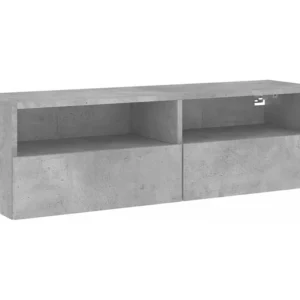 Móvel parede para TV 100x30x30 cm derivados madeira cinza cimento