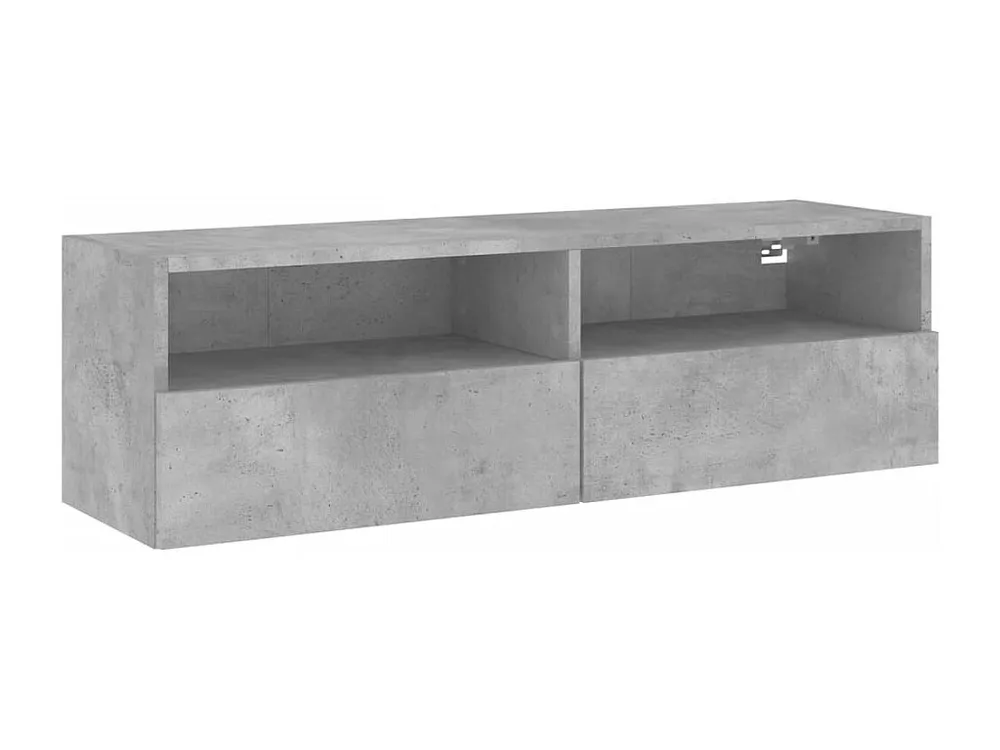 Móvel parede para TV 100x30x30 cm derivados madeira cinza cimento