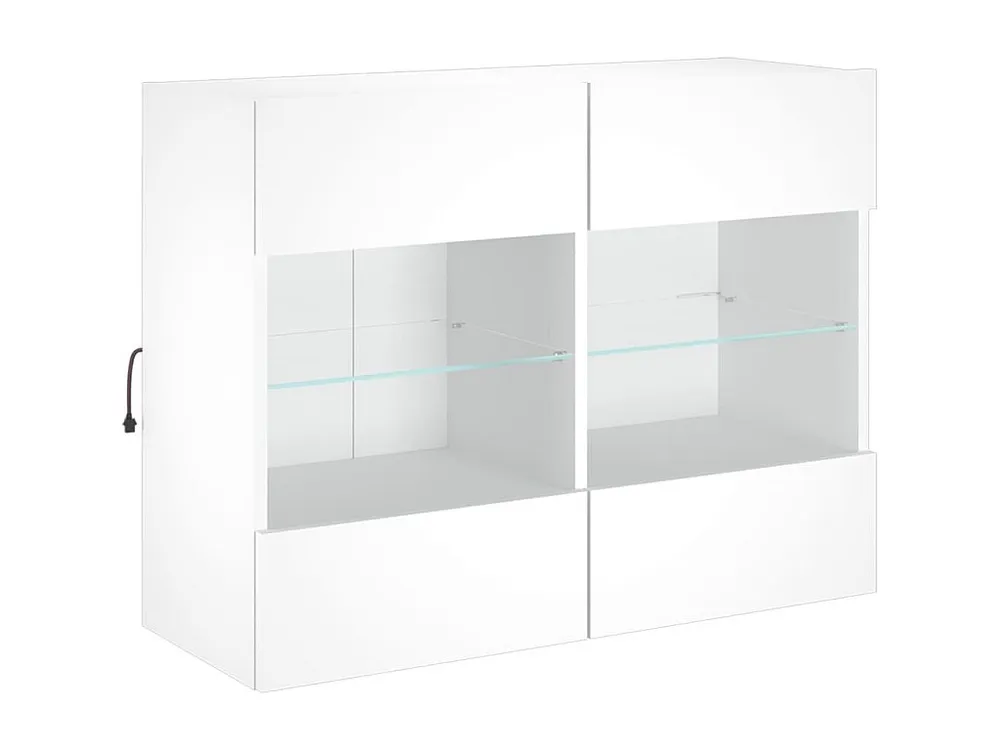 Móvel de parede para TV com luzes LED 78,5x30x60,5 cm branco