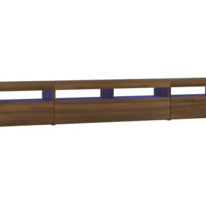 Prateleira Flutuante Móvel de TV com luzes LED 240x35x40 cm cor carvalho castanho