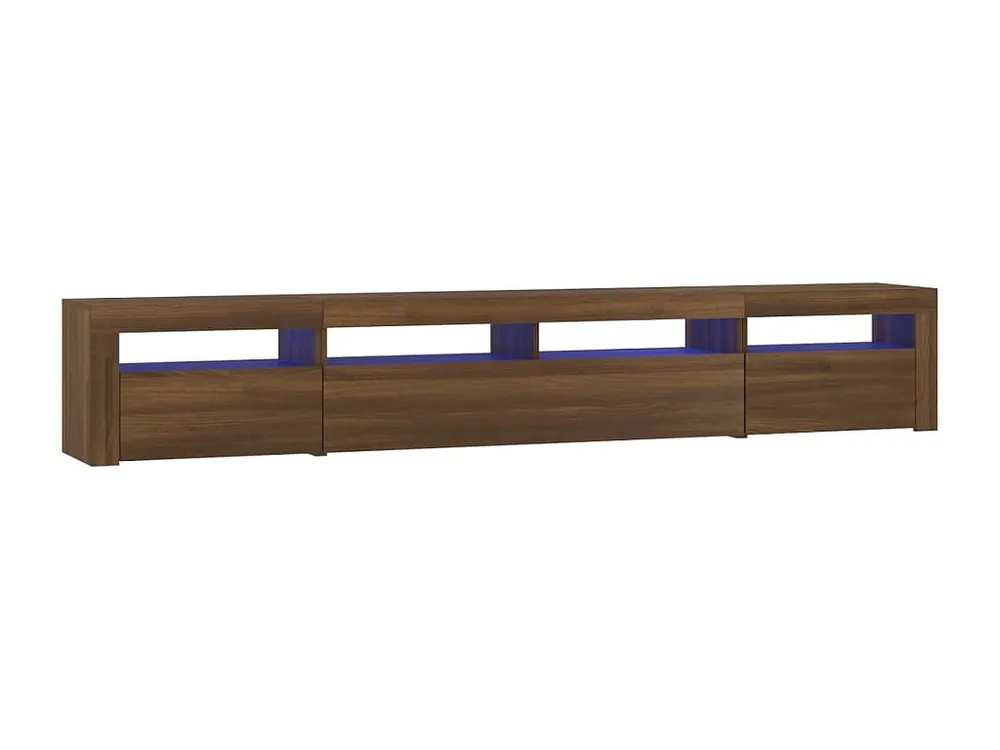 Prateleira Flutuante Móvel de TV com luzes LED 240x35x40 cm cor carvalho castanho
