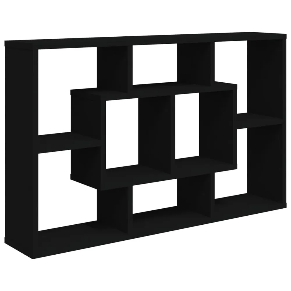 Prateleira de parede 85x16x52,5 cm derivados de madeira preto