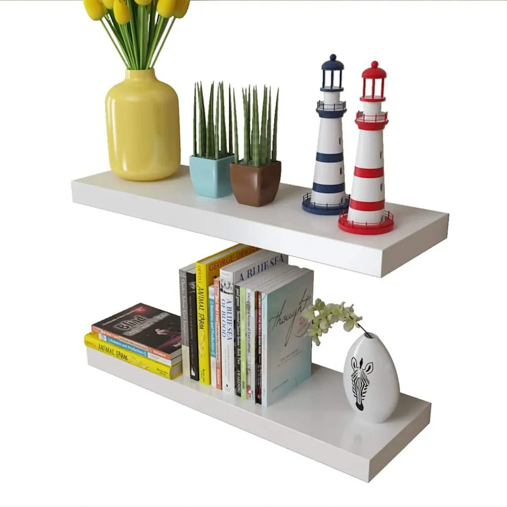 Prateleiras de parede para livrosemDVD MDF branco