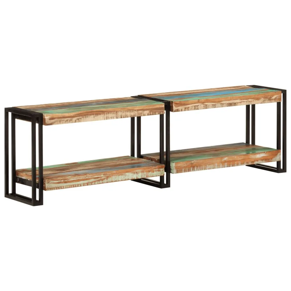 Rack para Eletrônicos Móvel de TV 140x30x40 cm madeira recuperada maciç