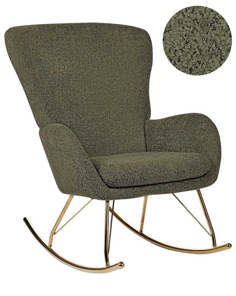 Rocking Chair ANASET Boucle Dark Oliva