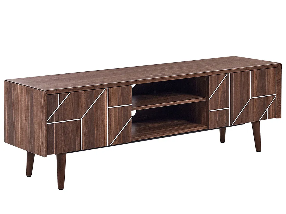 TV Stand Dark Wood FRANKLIN
