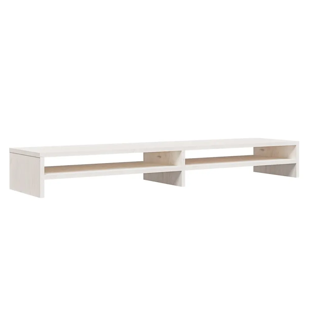Suporte para monitor 100x24x13 cm pinho maciço branco