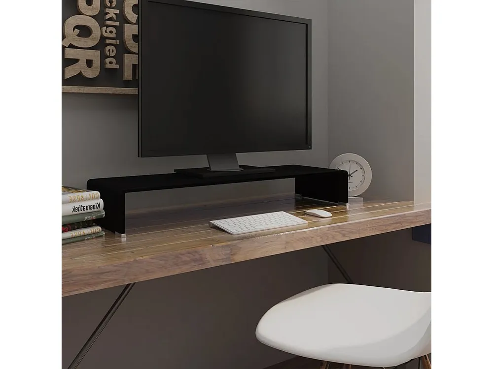 Suporte de TV/monitores em vidro preto 90x30x13 cm